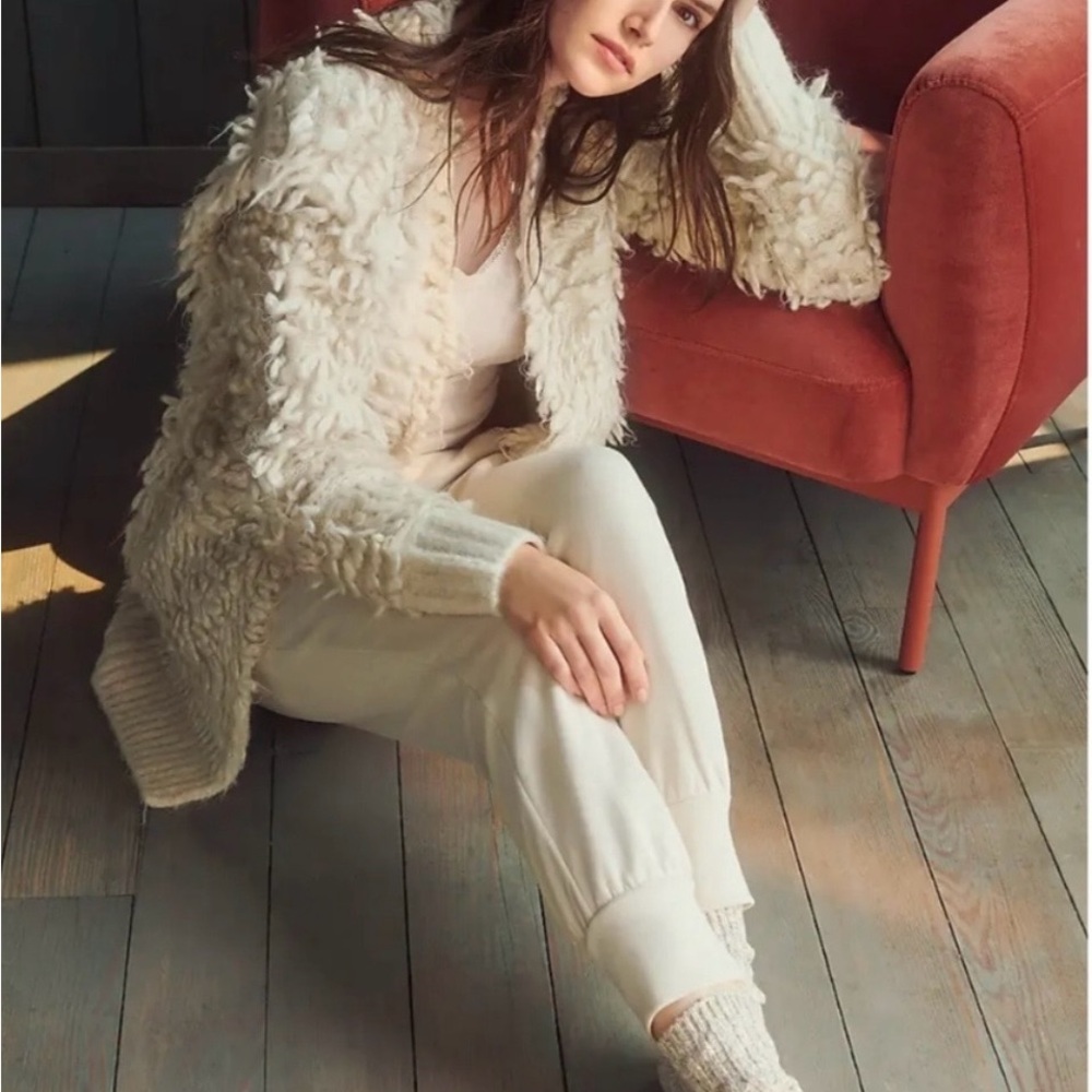 Express Cream Chunky Knit Cardigan Sweater